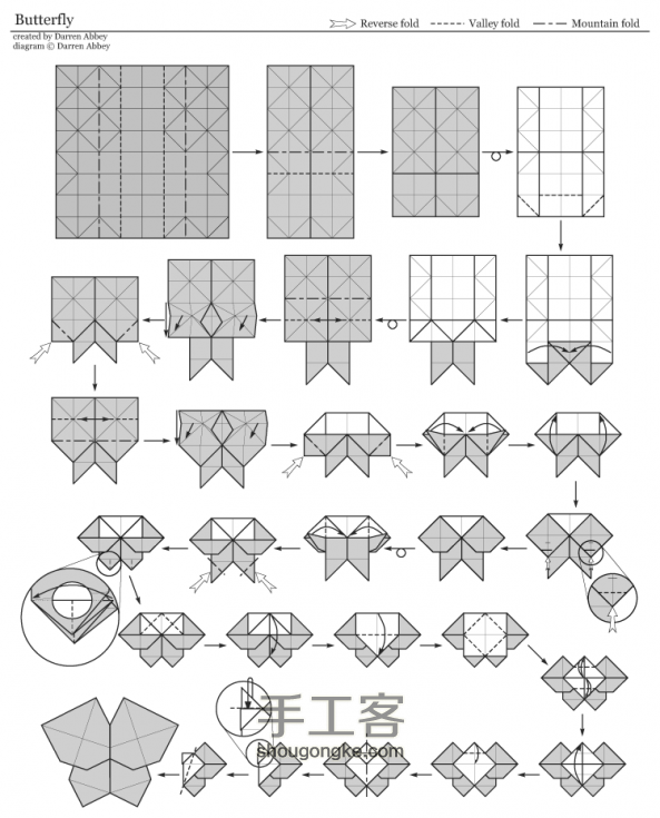 蝴蝶折纸教程 如何折纸蝴蝶DIY图解 第1步