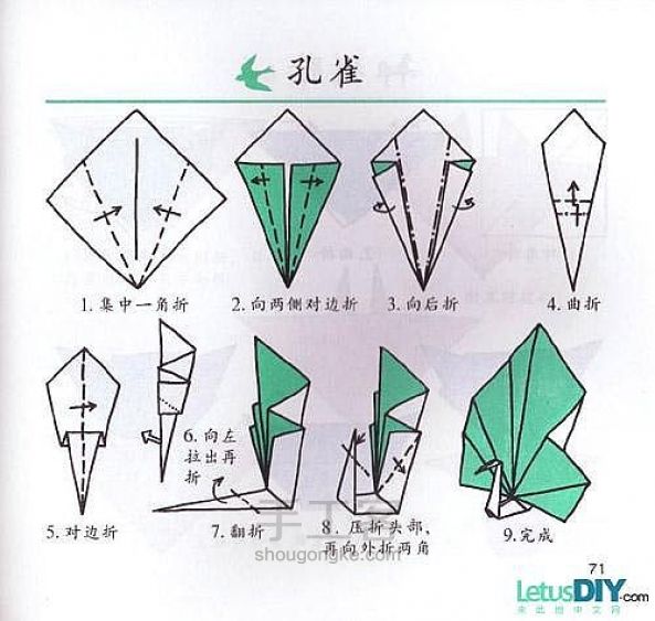 纸艺DIY  孔雀开屏 第1步
