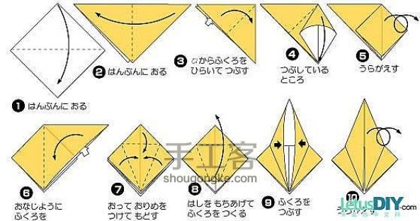 骆驼折纸的折法 第1步