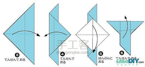 小鸽子的折纸折法 第3步