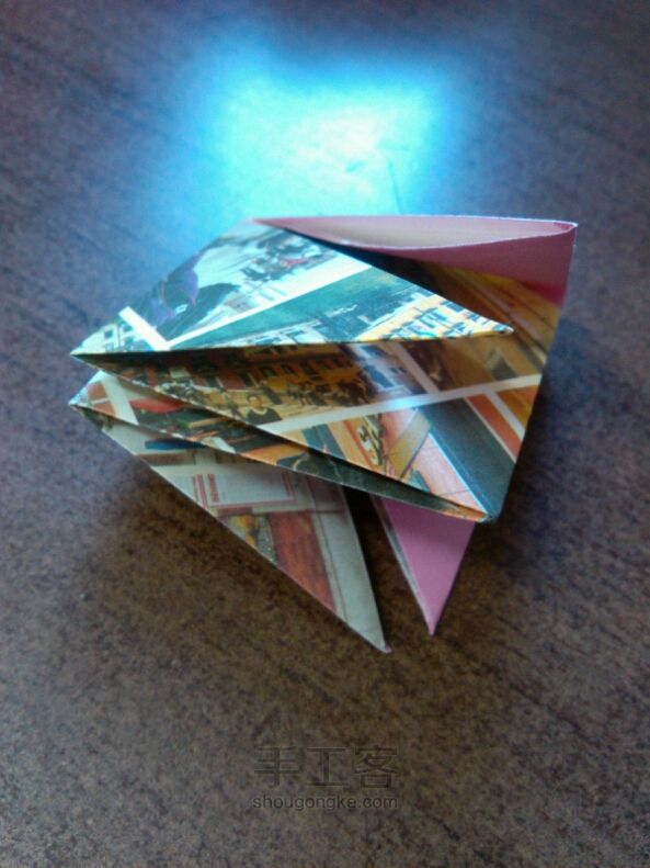 正方形纸叠心折纸教程 第5步