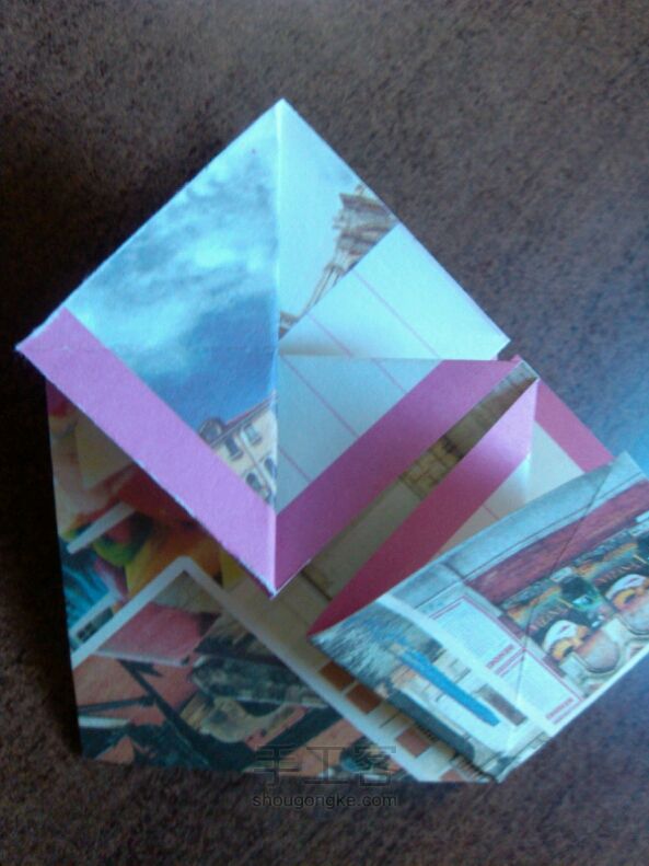 正方形纸叠心折纸教程 第7步