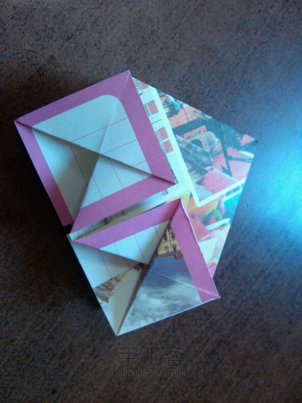 正方形纸叠心折纸教程 第8步