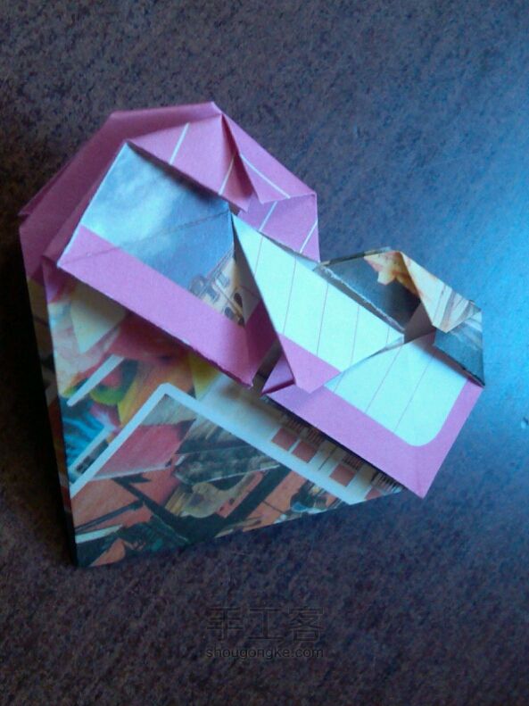 正方形纸叠心折纸教程 第14步