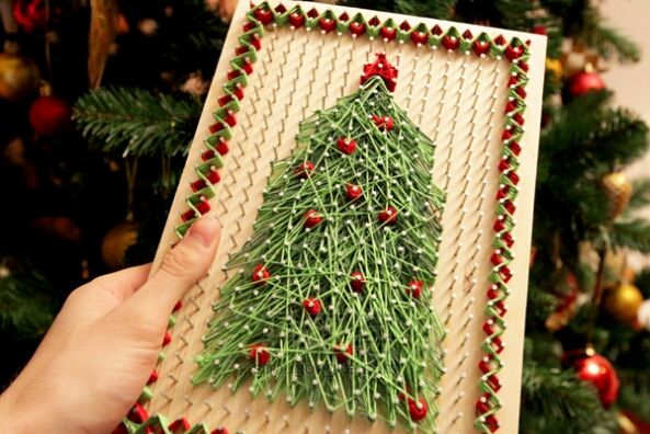 木板线条组合圣诞树 第11步