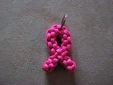 在美国，我有很多朋友都加入了关注乳腺癌的活动，这个活动的标志是一个粉色的绸带。我觉得我们也应该加入到这个有爱的大家庭中，关注乳腺癌，帮助她人。所以，我打算从做钥匙圈开始