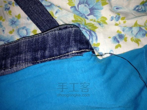 用旧牛仔裤做个包包 第21步