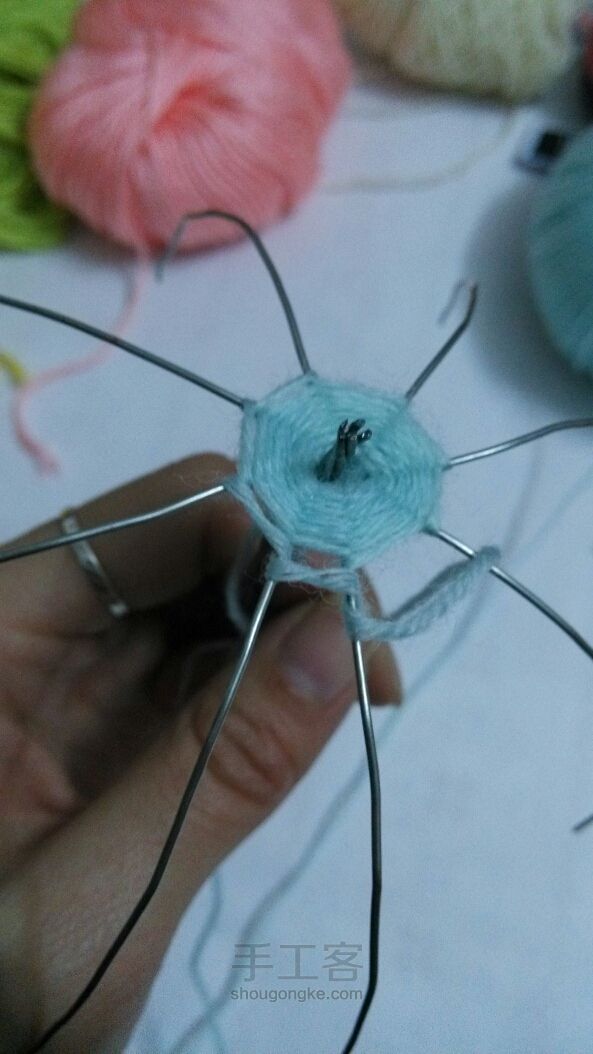 毛线  ·小珍珠伞编织教程 第4步