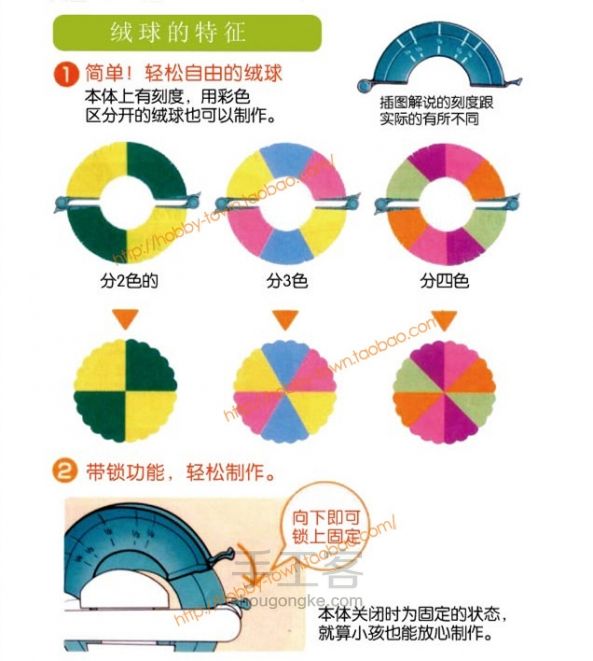 可乐Clover毛线球器使用效果图附说明及配色方案 第5步