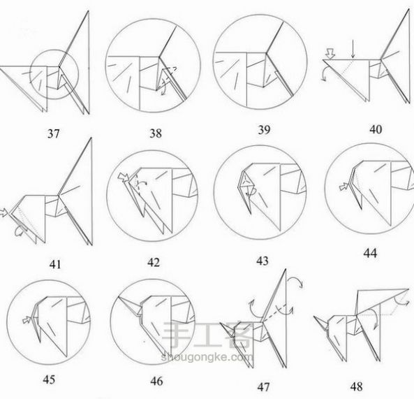 折纸“马”详细教程  复杂逼真 第5步