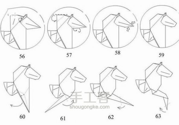 折纸“马”详细教程  复杂逼真 第7步