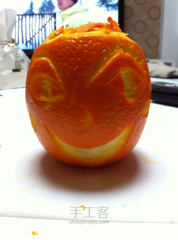 雕刻橙子 第1步