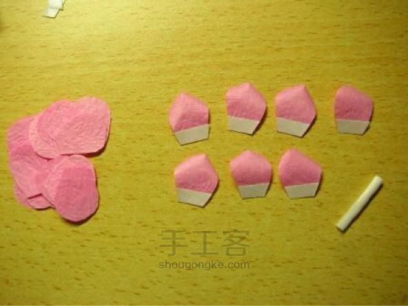 小玫瑰花折纸教程 第5步