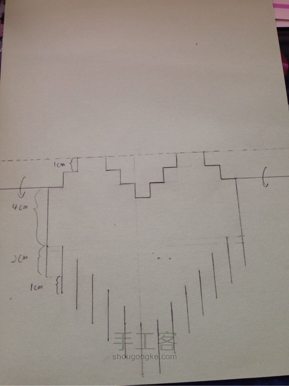 立体心形贺卡 第4步
