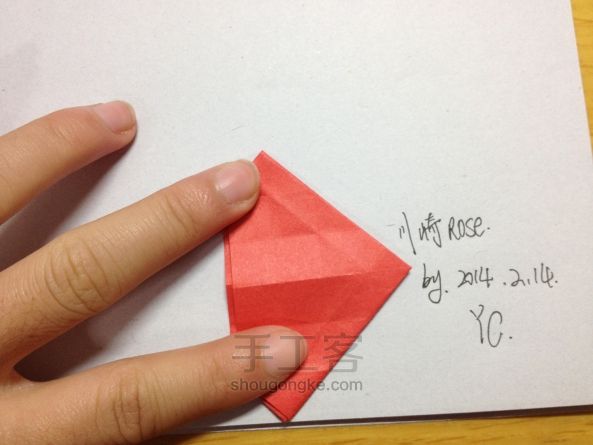 川崎玫瑰花折纸教程 第9步