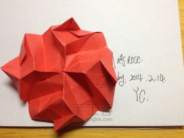 川崎玫瑰花折纸教程 第25步