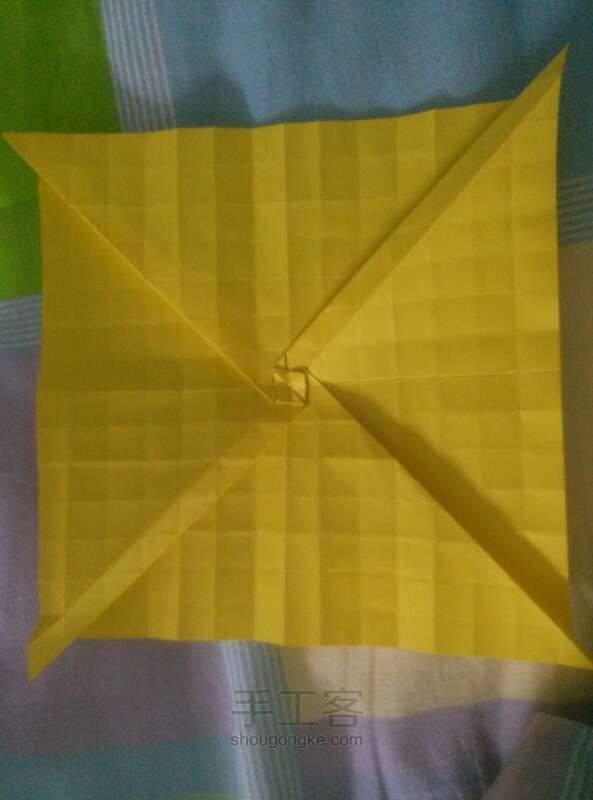 纸鹤系列二 花与鹤的结合折纸教程 第11步
