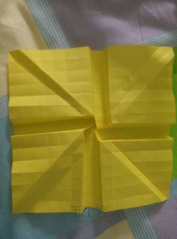 纸鹤系列二 花与鹤的结合折纸教程 第15步