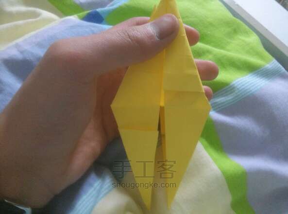 纸鹤系列二 花与鹤的结合折纸教程 第21步