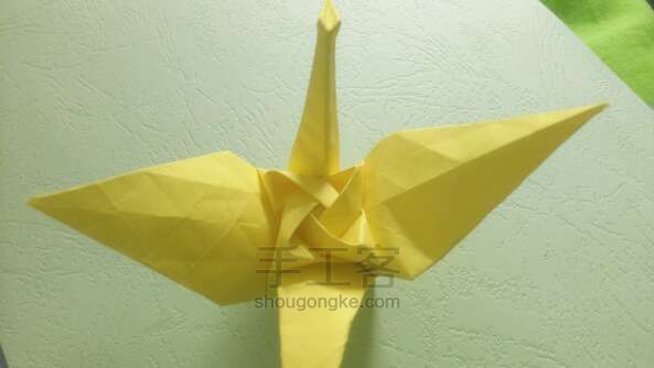 纸鹤系列二 花与鹤的结合折纸教程 第25步