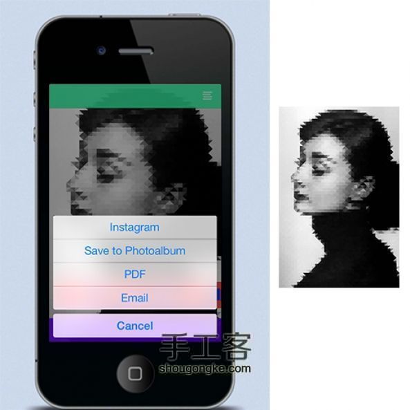 【复古抽象画篇】用app自制女神抽象图 乐晒印制~~~~ 第4步