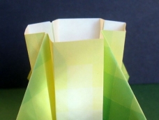 纸折花瓶简单易学还很环保，下面就介绍一款纸折花瓶的具体折法。
