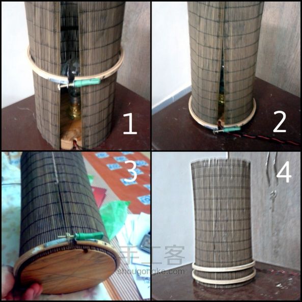 寿司帘制作优雅灯罩 第3步