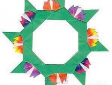 彩色花环的折法图解