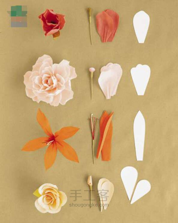 多款简单漂亮的纸花制作方法 第1步