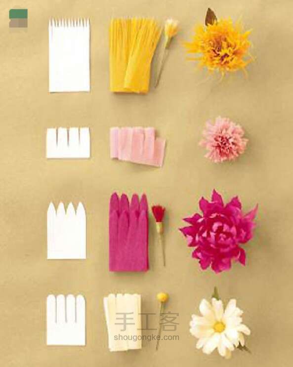 多款简单漂亮的纸花制作方法 第2步