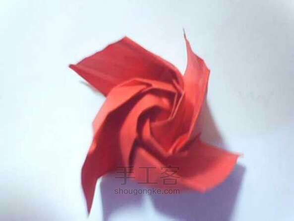 欧美玫瑰折纸教程 第33步