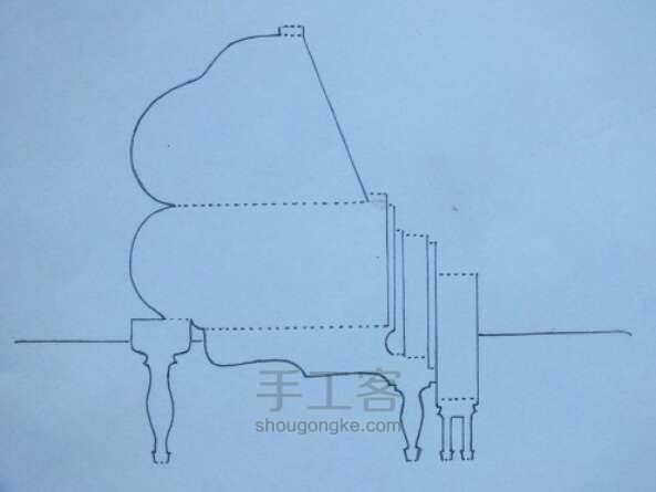 钢琴立体贺卡手工教程 第3步