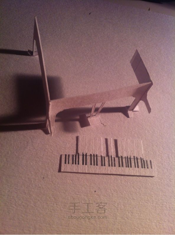带翅膀的钢琴纸艺教程 第6步