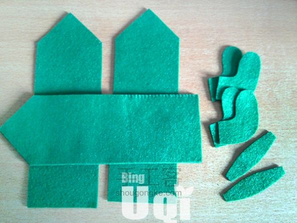 【雨芊不织布】仙人掌大针插 第1步