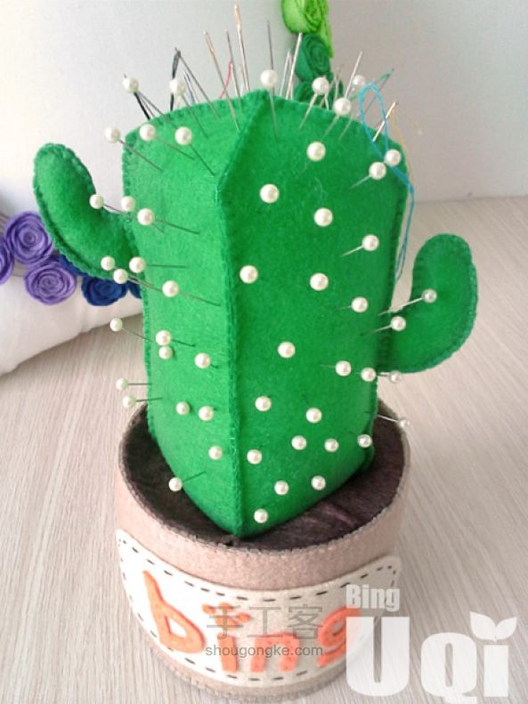 【雨芊不织布】仙人掌大针插 第7步