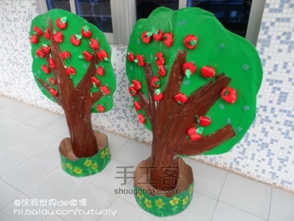 幼儿园的纸皮大树玩教具 第14步