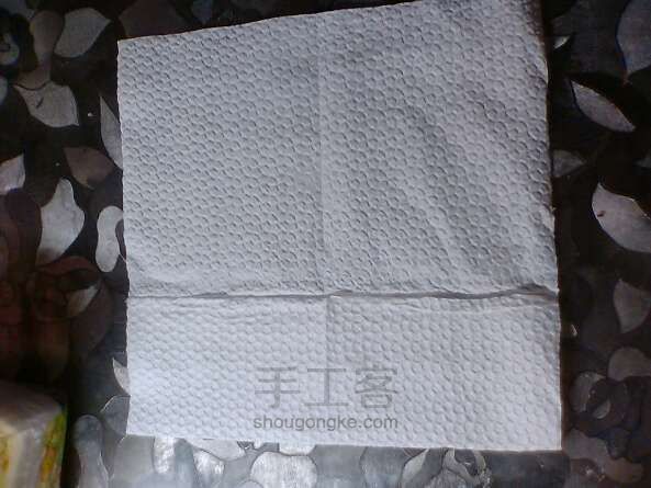 用餐巾纸叠玫瑰花教程 第5步