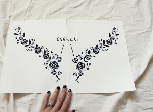 刺绣花朵图案改造旧T恤DIY教程 第3步