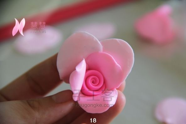 母亲节礼物系列1----送给妈妈的玫瑰粘土花盆 第18步