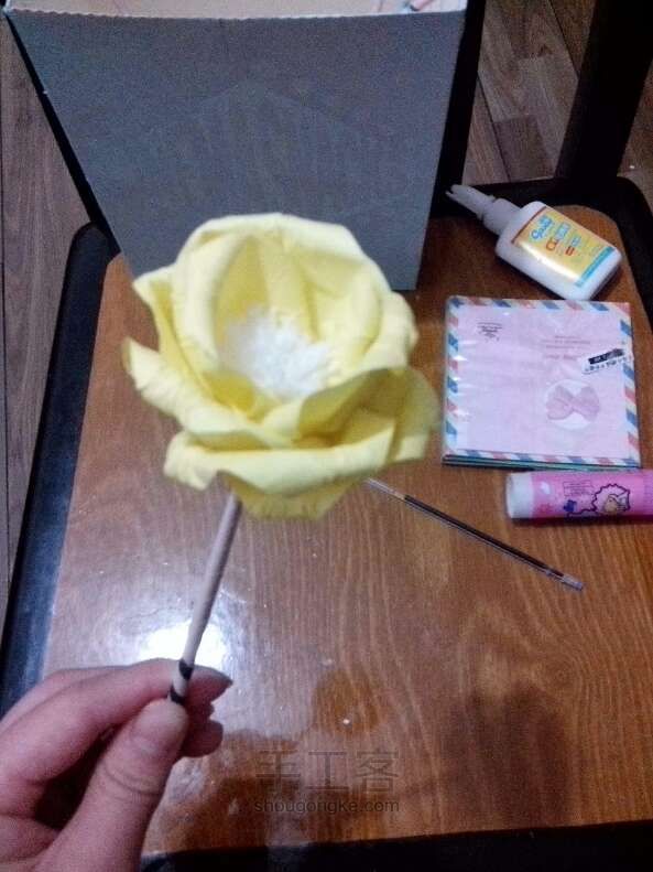 纸花――黄玫瑰 第10步