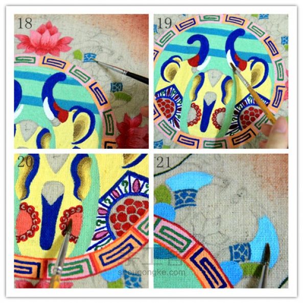 贝碧欧手绘餐垫 泰国大象 第7步