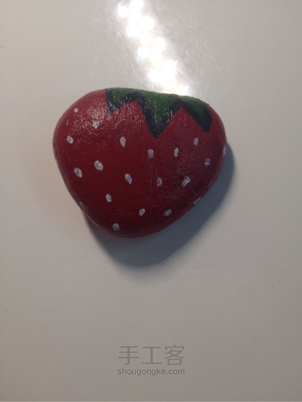 手绘石头：草莓 第7步