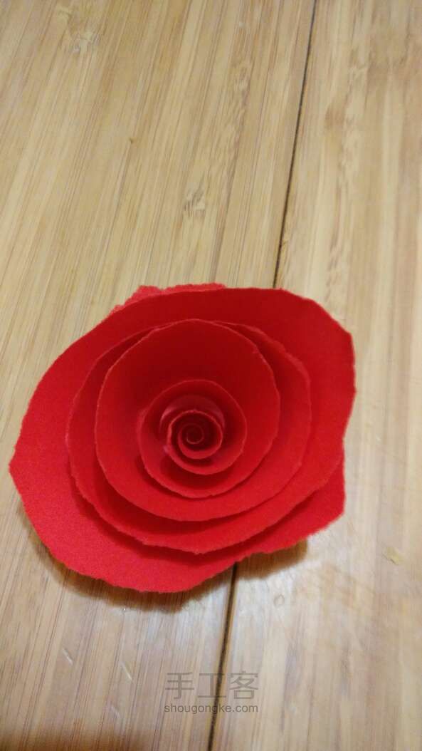 超简单纸玫瑰不用折 第6步