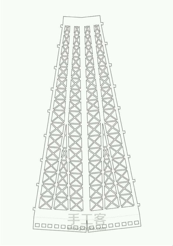 用A4纸就能做的埃菲尔铁塔~ 第3步