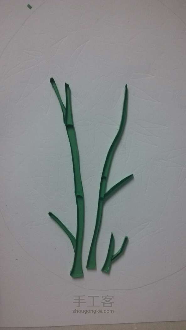 【茉茉】梅兰菊竹系列之《竹》（衍纸画） 第3步