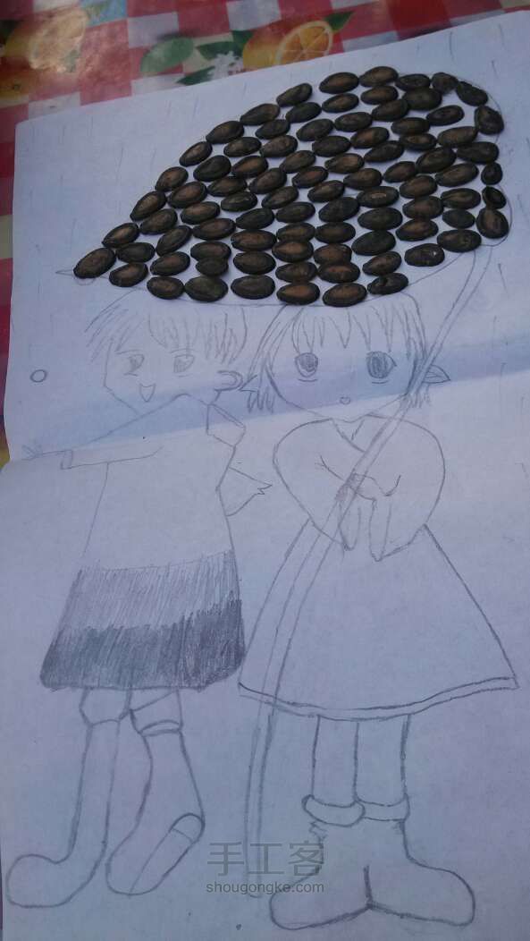 西瓜子装饰画 第6步