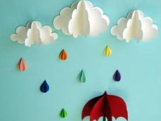 教你简单纸艺饰品——立体的云朵挂饰的方法图解