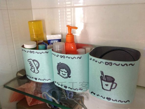 奶粉盒改造的洗手间收纳盒 第7步
