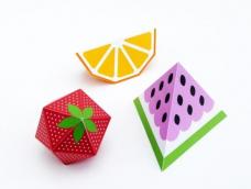 可爱的立体水果折纸+手绘DIY