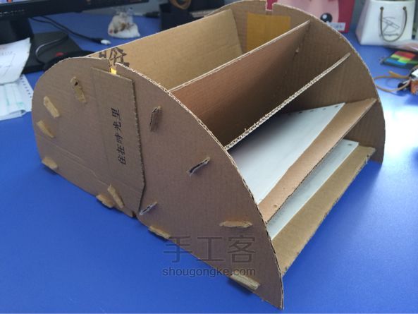 纸盒改造 办公用7格票据栏 第4步